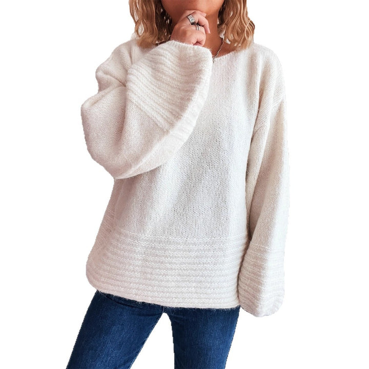 Kvinnens koselige genser med oversized snitt og teksturert strikkestil Skjora