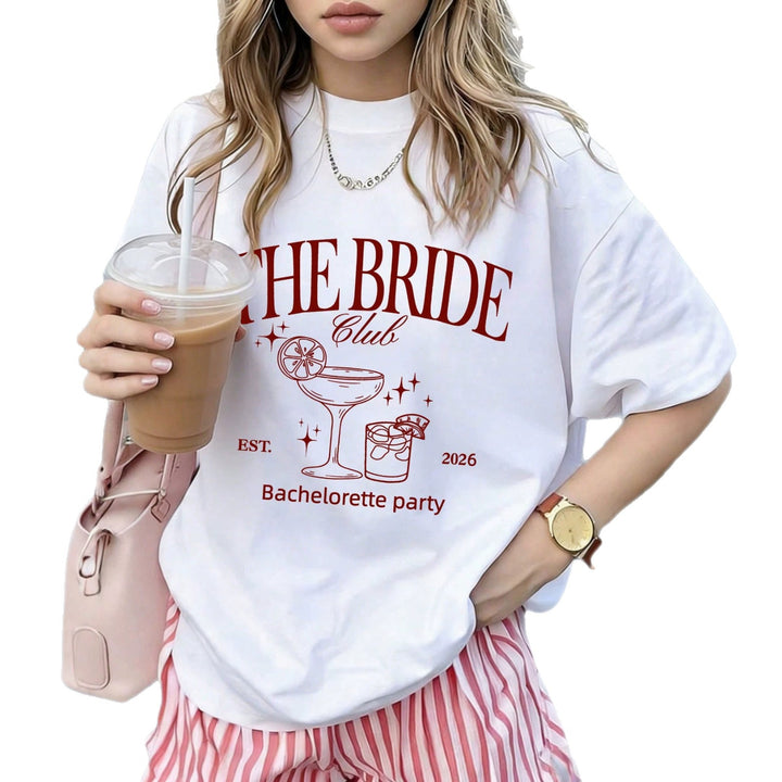 Damer oversized Bachelorette T-skjorte med eksklusiv print Skjora