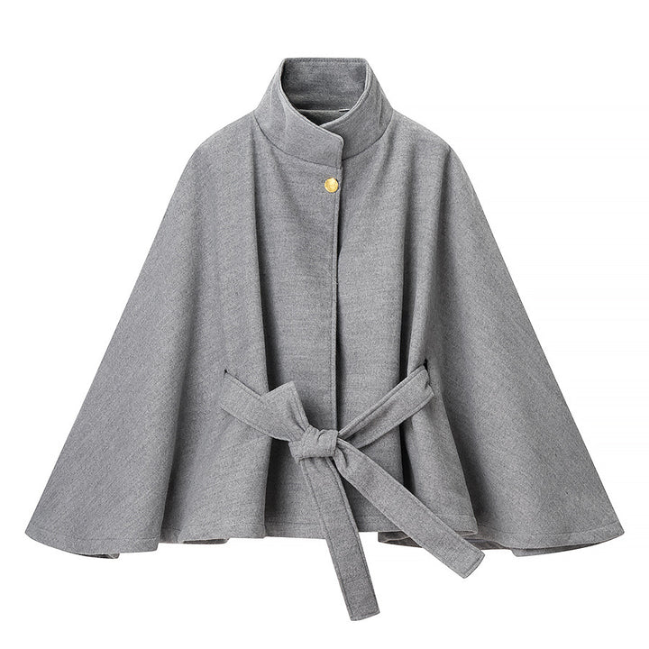 Kvinnes elegant kappejakke med justerbart belte Skjora