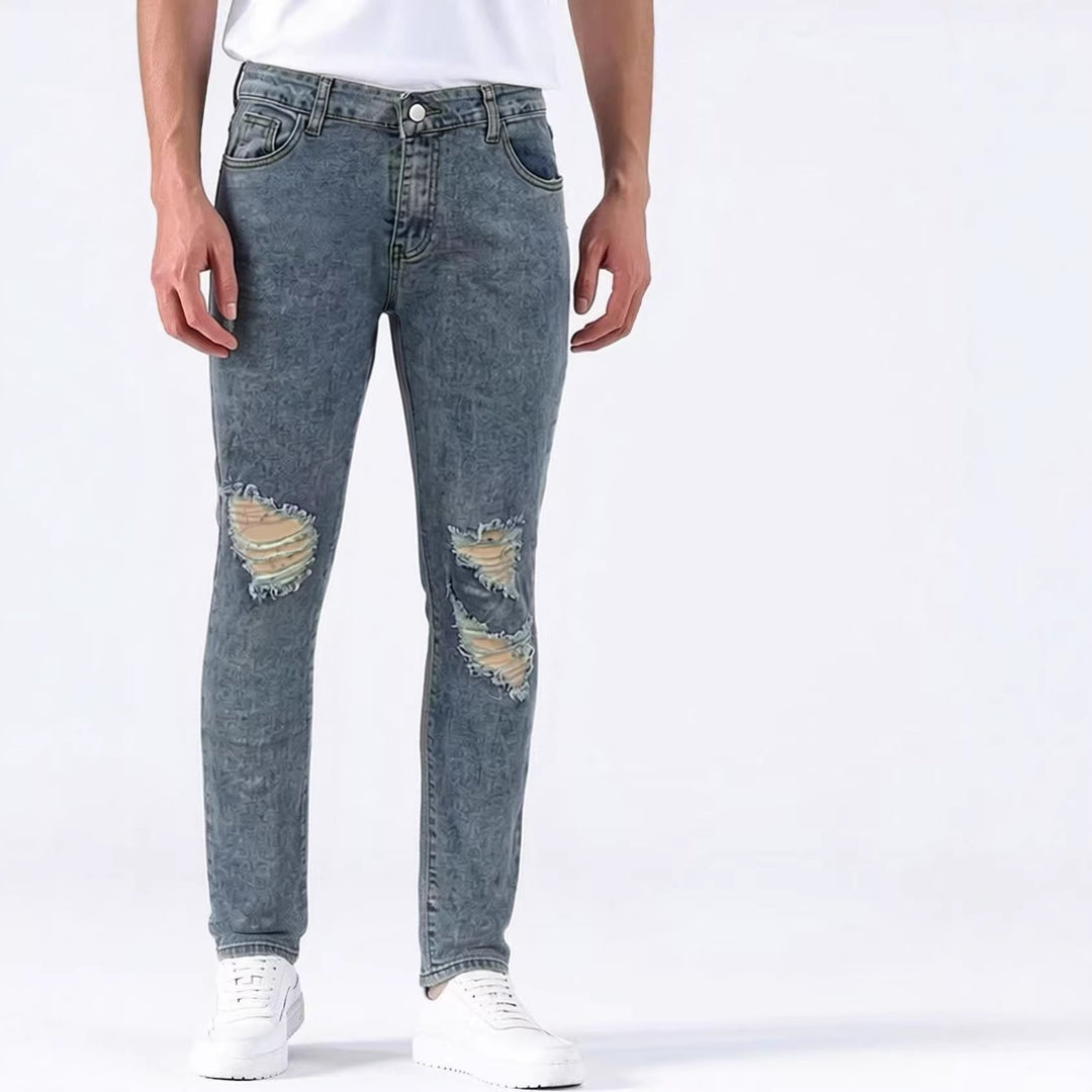 Herre Ødelagte Jeans med moderne Brukt-Look Skjora