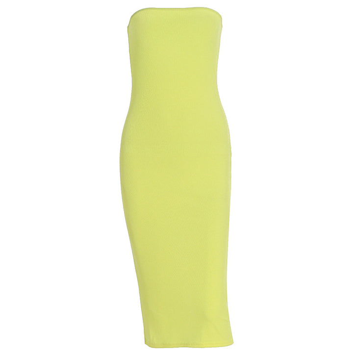 Dame Basic-Bodycon Kjole uten stropper Skjora