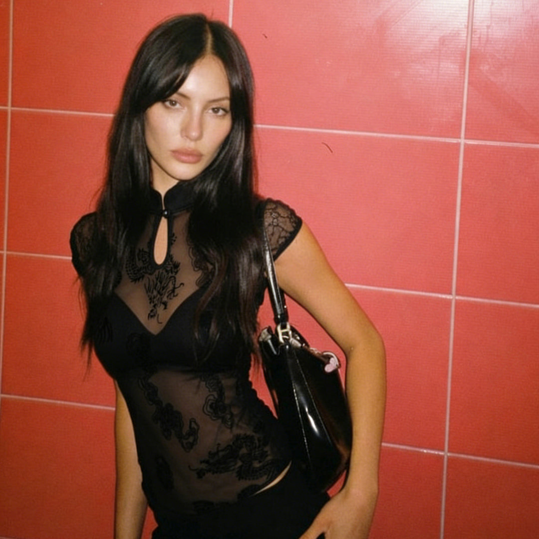 Dame elegant spissbluse med diskré accenter Skjora