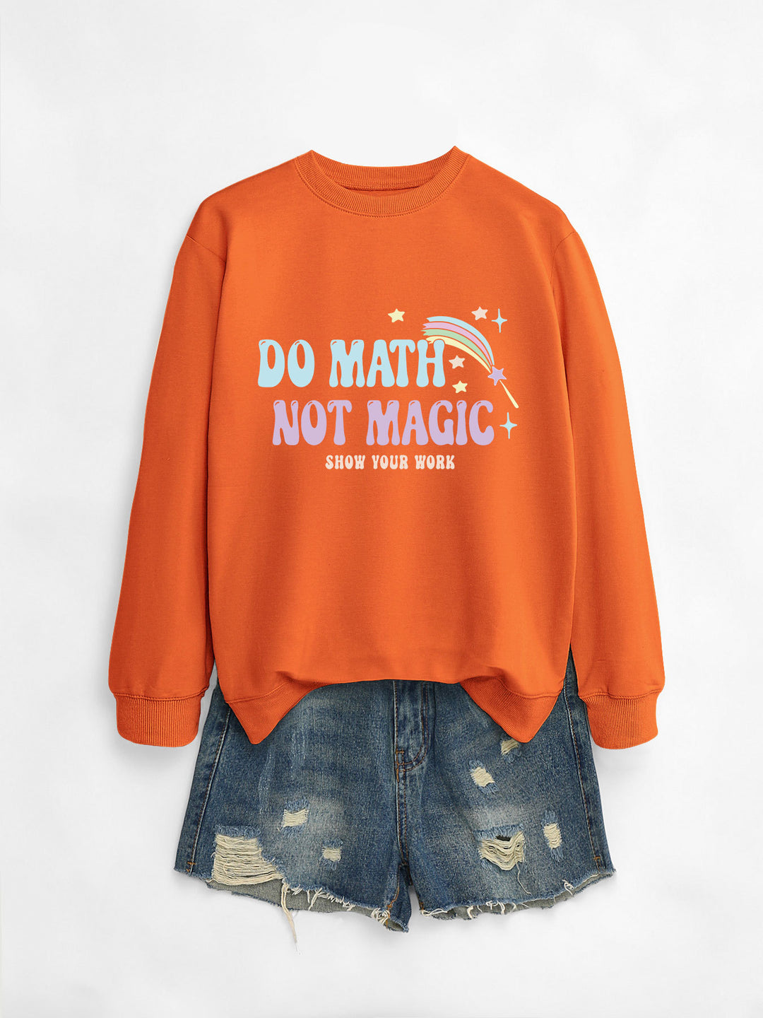 Dame avslappet sweatshirt med inspirerende matematikkmotiv Skjora