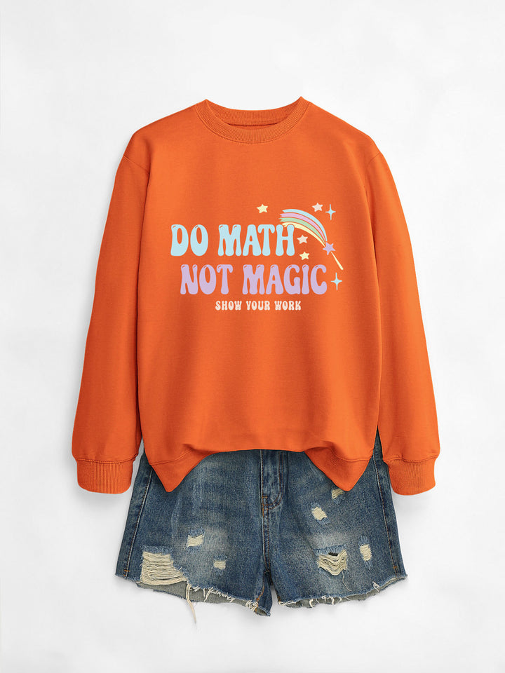 Dame avslappet sweatshirt med inspirerende matematikkmotiv Skjora