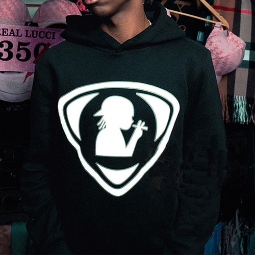 Hoodie for menn med reflekslogo Skjora