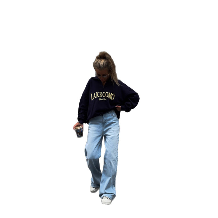 Kvinners uformelle zip genser i urban stil med logo print Skjora