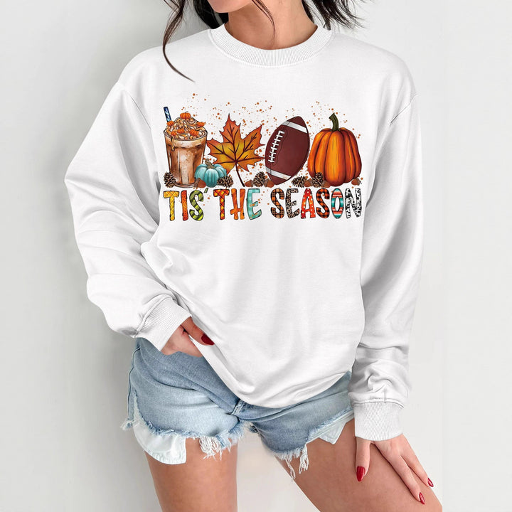 Dame sweatshirt med høstmotiv og avslappet snitt Skjora