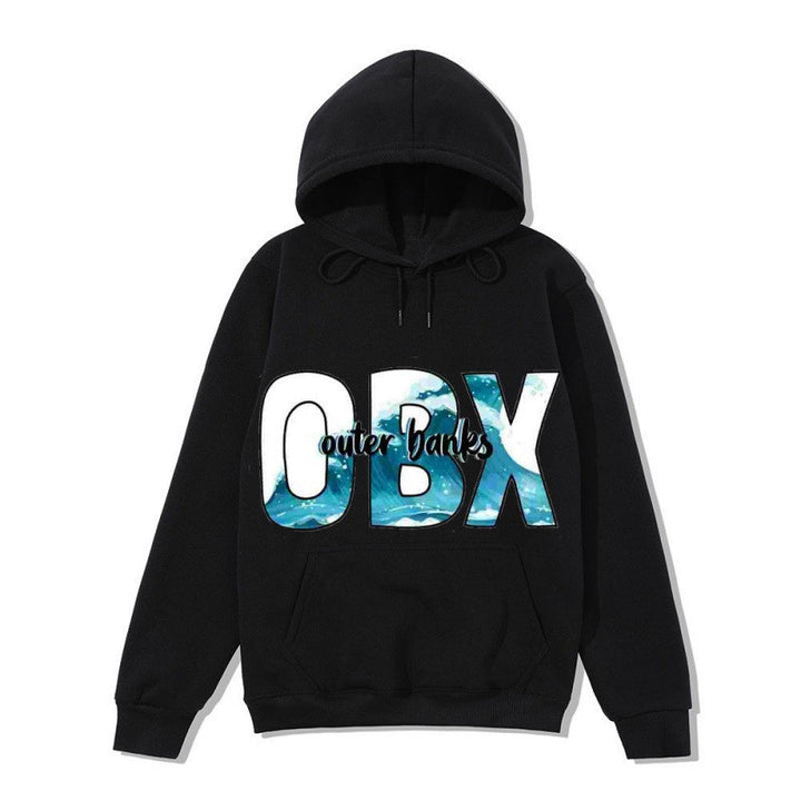 Dame hoodie med maritim grafisk design Skjora