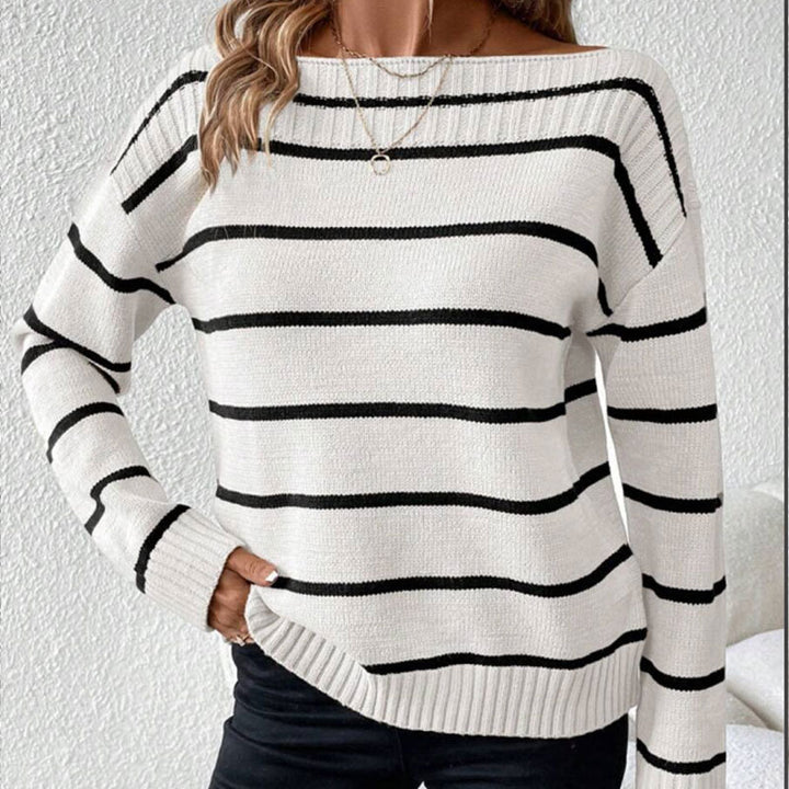 Damer casual genser med iøynefallende stripe-design Skjora
