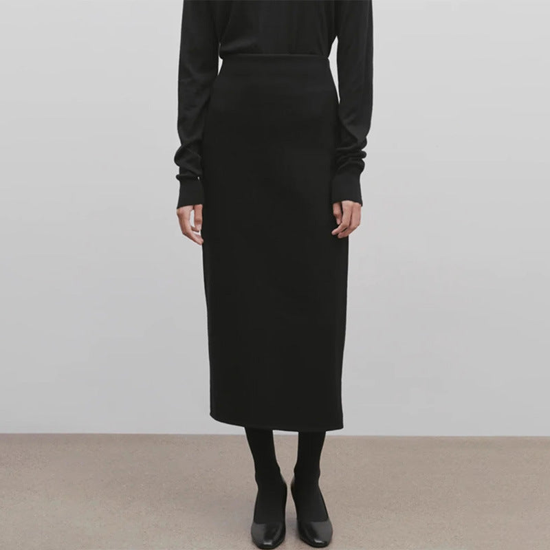 Dame elegant maxiskjørt med høy midje og minimalistisk silhuett Skjora
