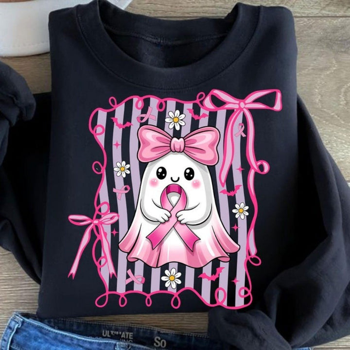 Dames sweatshirt med søtt spøkelsemotiv og lekent design Skjora
