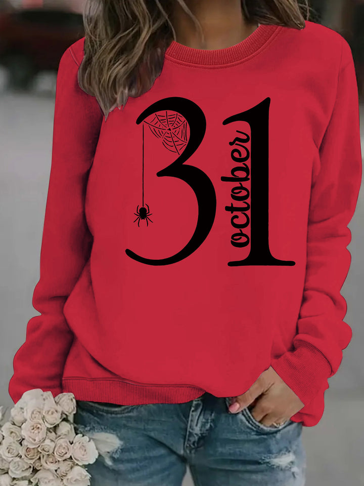 Kvinne sweatshirt med kreativ Halloween motiv og komfortabel passform Skjora