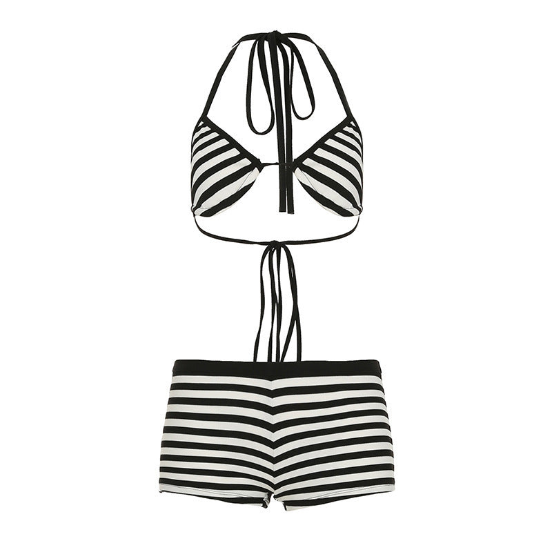 Dame trendy bikini-set med dypere utringning og justerbare stropper Skjora