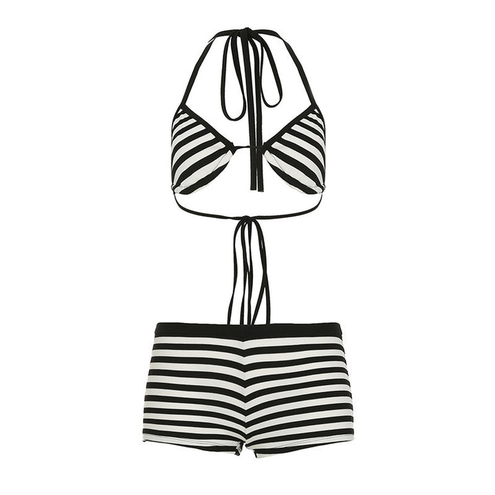 Dame trendy bikini-set med dypere utringning og justerbare stropper Skjora