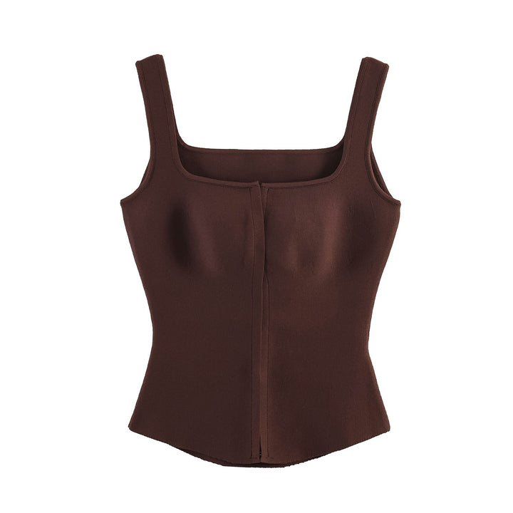Dame taillert Camisole-top med firkantet utringning og elastisk materiale Skjora