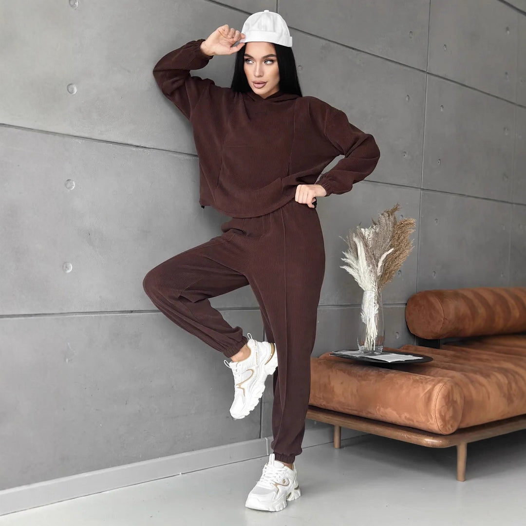Kvinnens cozy fleece fritidssett Skjora