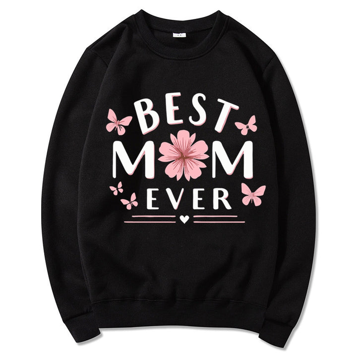 Dame sweatshirt med leken favorittutsagn og blomsterdesign Skjora