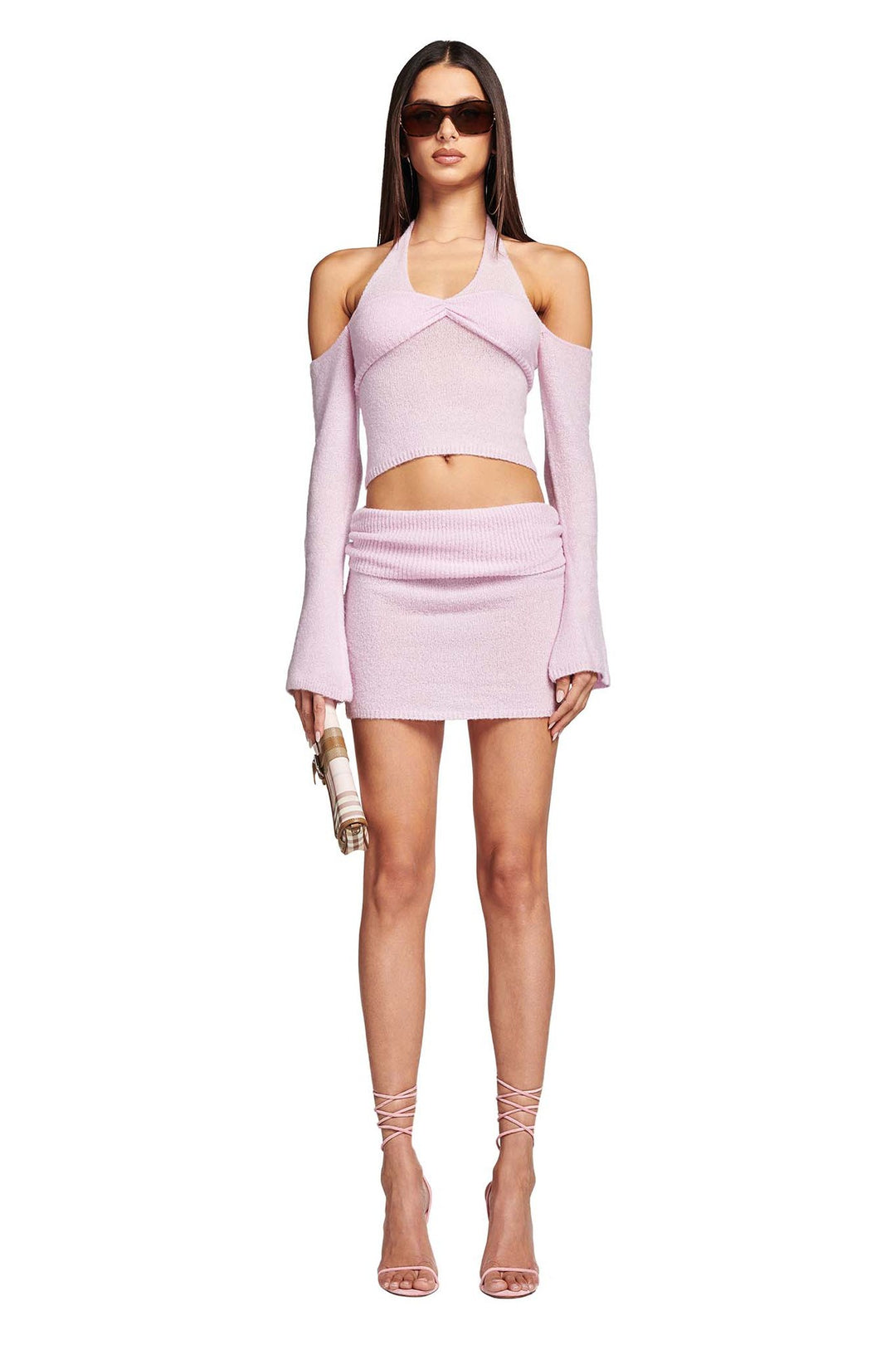Dame heklede Cropped-Top og miniskjørt-sett med elegant design Skjora