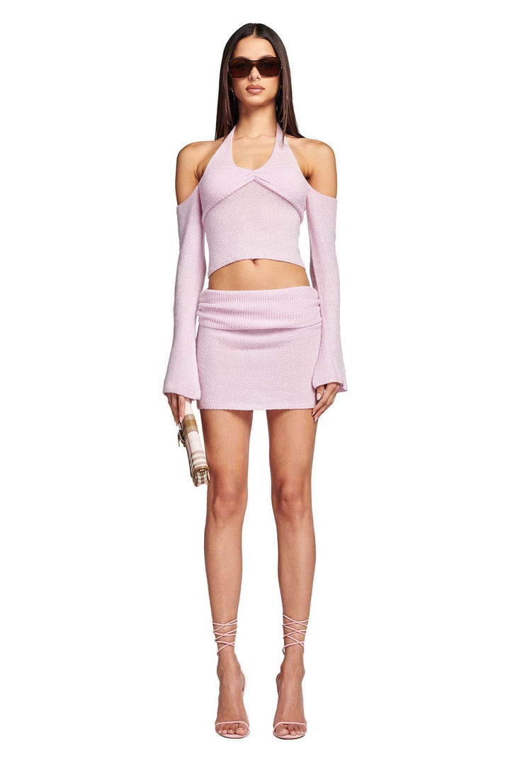 Dame heklede Cropped-Top og miniskjørt-sett med elegant design Skjora