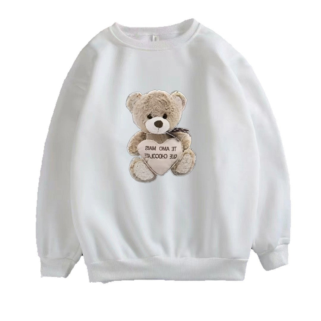 Damegen Sweatshirt med brodert bjørnemotiv Skjora