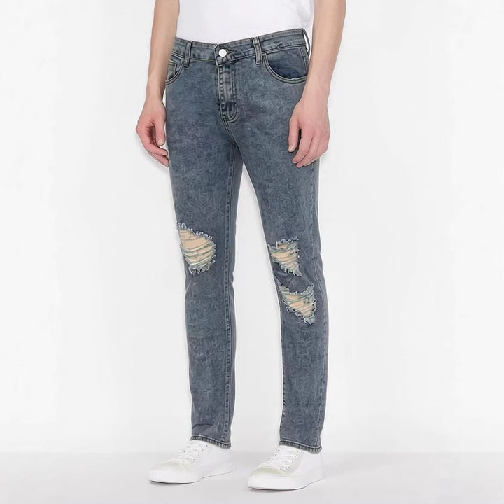 Herre Ødelagte Jeans med moderne Brukt-Look Skjora