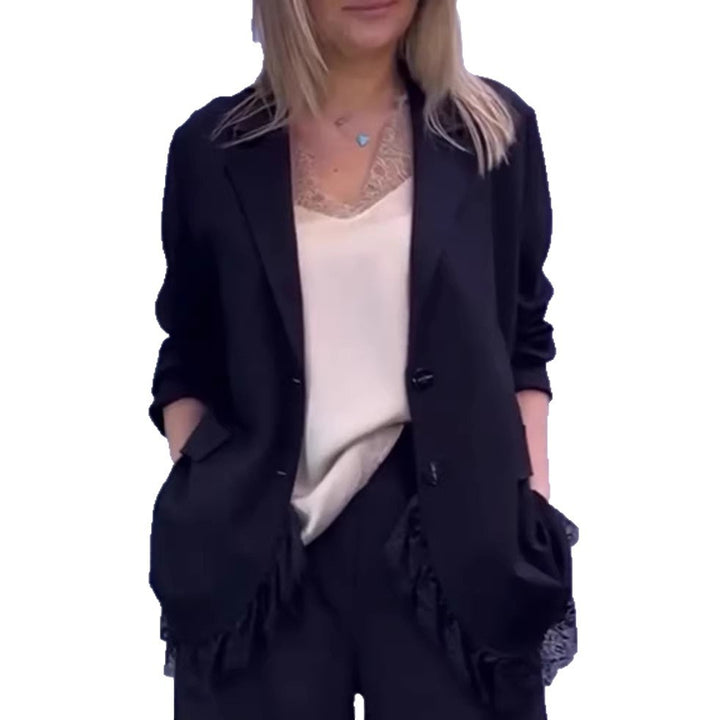 Women's elegant blazer jacket with lace details Skjora