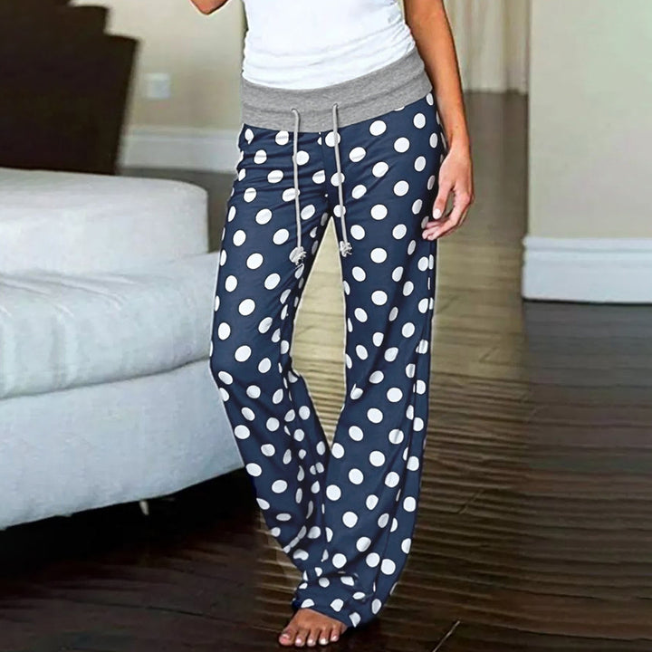 Dame fritidsbukser med vidde snitt og fargerik polka prikk design Skjora