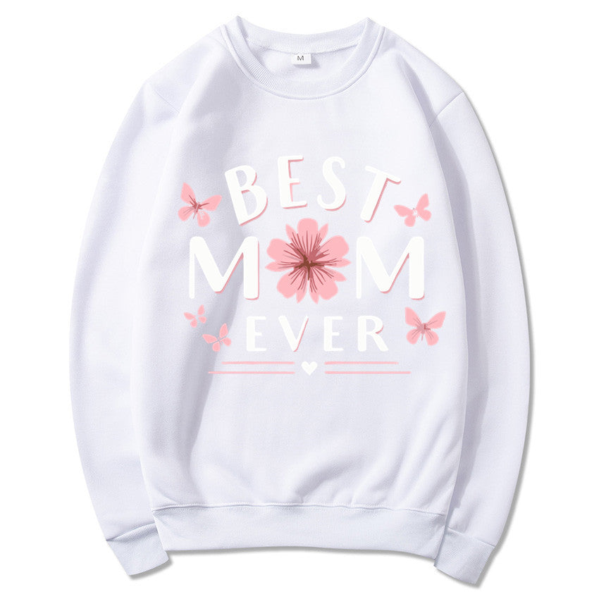 Dame sweatshirt med leken favorittutsagn og blomsterdesign Skjora