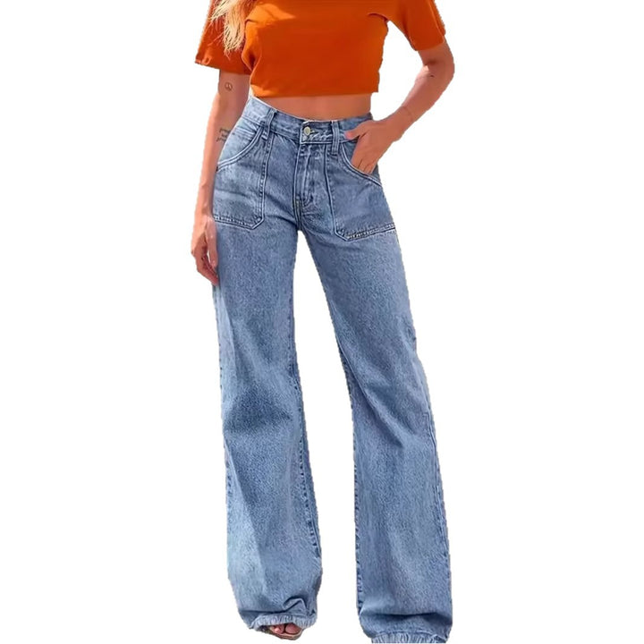 Kvinne brede jeans med frayed hem Skjora