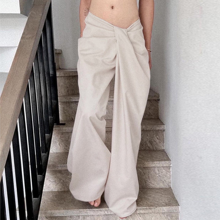 Dame elegante Palazzo-bukser med raffinerte draperinger Skjora
