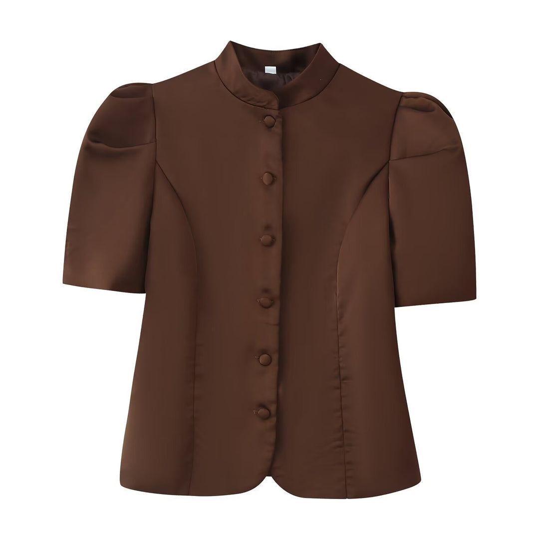 Dame Blazer med pufferm og elegant ståkrage Skjora