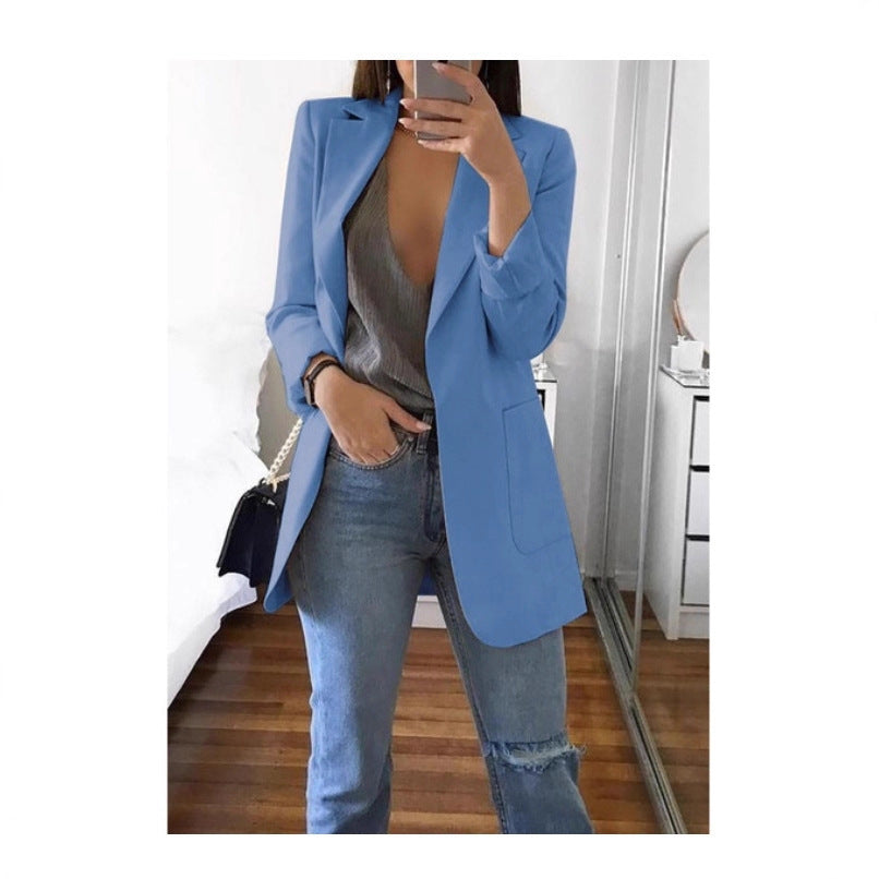 Dame elegant blazer med innsvingt snitt og praktiske lommer Skjora
