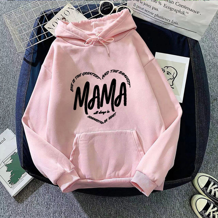 Dame hoodie med kreativ Mama-slogan Skjora