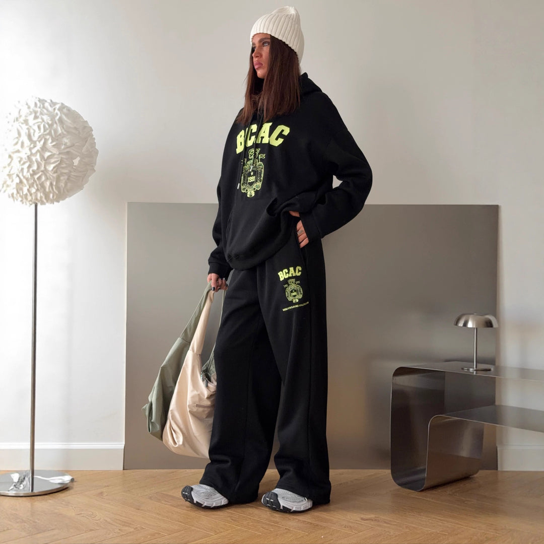 Damer Casual Oversized Genser og Løse Joggebukser Sett Skjora