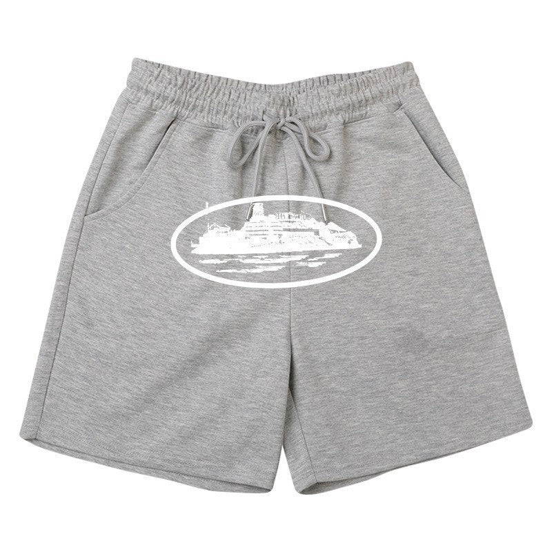 Kvinnors bekväma sweatshorts med elastisk midja och sidofickor Skjora