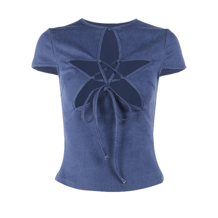 Dameoverdel med unikt cut-out-design og elegant snøring Skjora