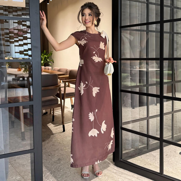 Kvinners maxi-kjole med blomsterdesign