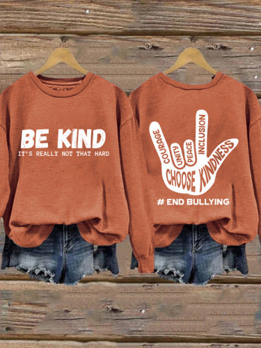 Dame sweatshirt med positiv melding og kreativ hånddesign Skjora