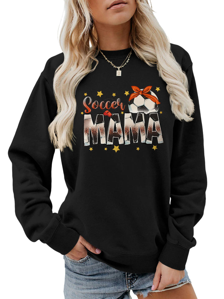 Dame sweatshirt med iøynefallende "Soccer Mama" trykk og komfortabel passform Skjora