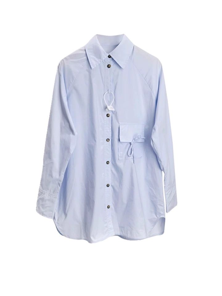 Dame Løs Oversize Skjorte med Knappledd Skjora