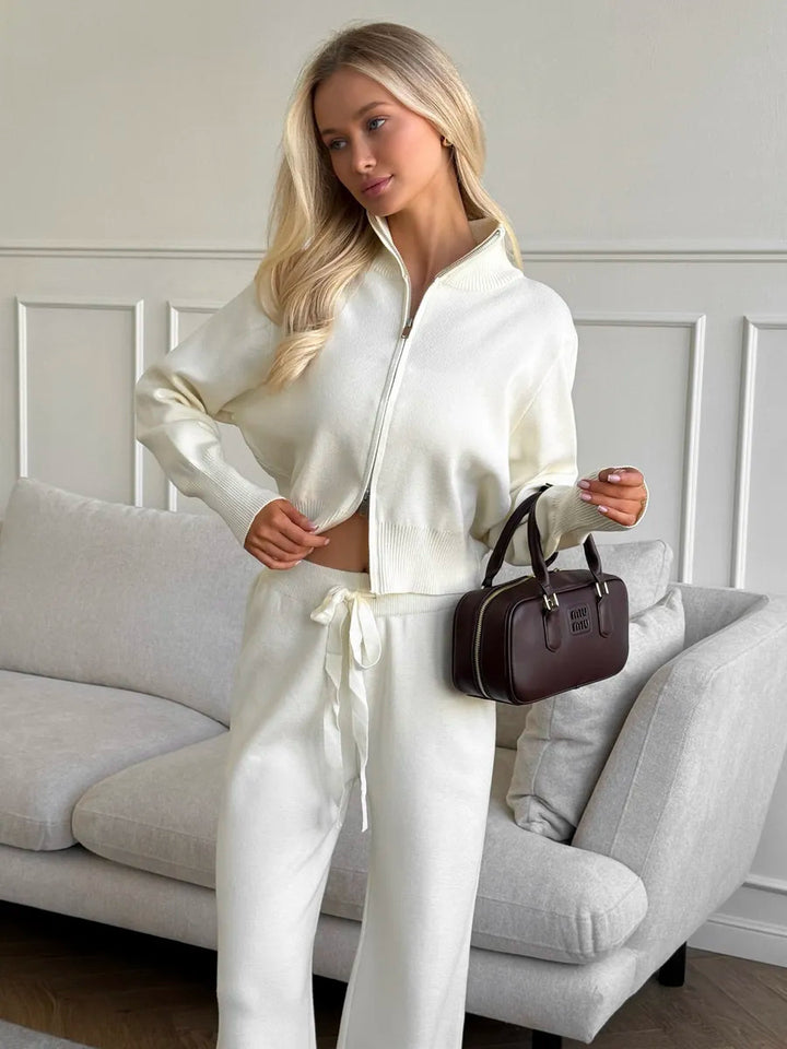 Dame's casual fleece treningsdrakt med glidelås Skjora