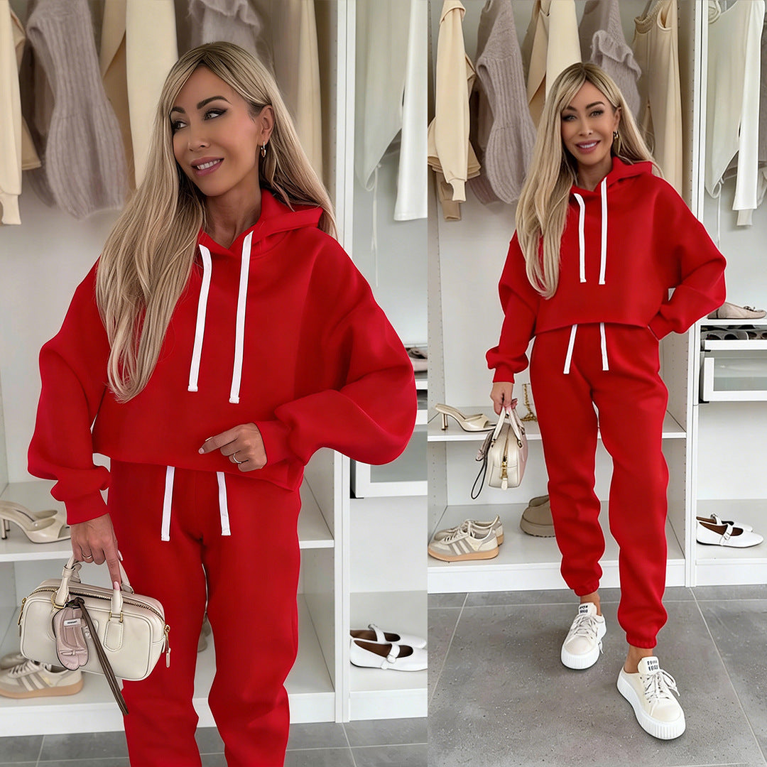 Kvinne casual cropped treningsdress med høy krage og elastisk liv Skjora