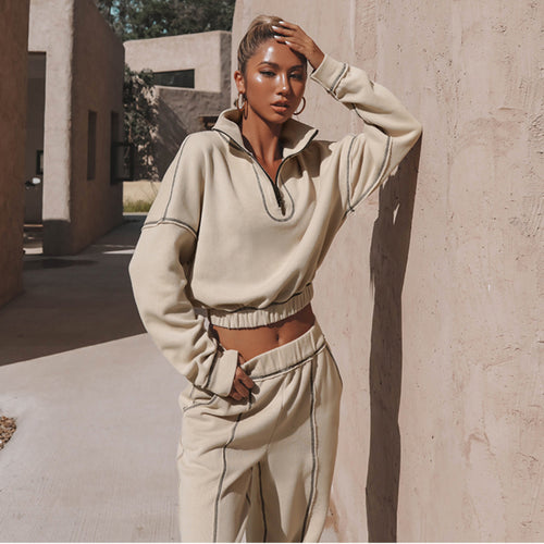 Women's Cropped Zip-Up Sweatshirt Skjora