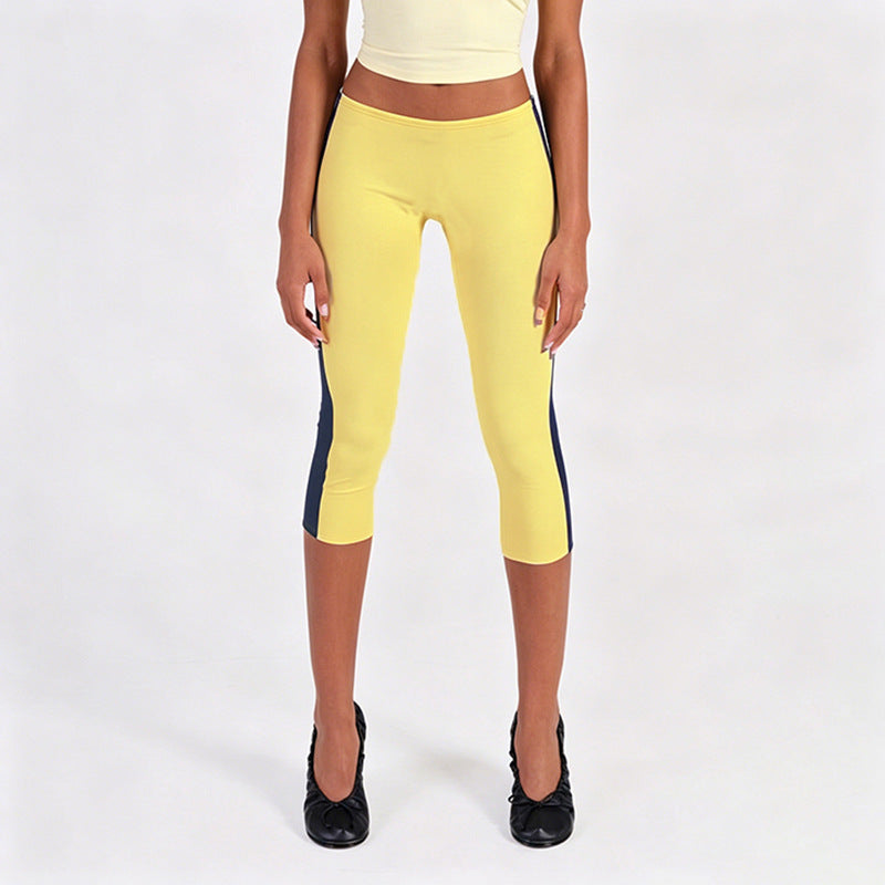 Damed Sporty 3/4-leggere med sidede kontraststriper Skjora