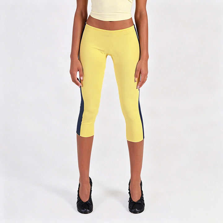Damed Sporty 3/4-leggere med sidede kontraststriper Skjora