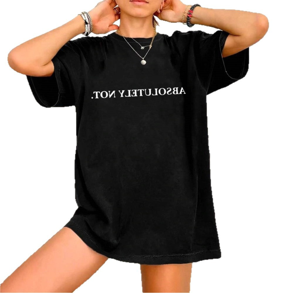Dame Oversized T-skjorte med kreativt statementtrykk Skjora