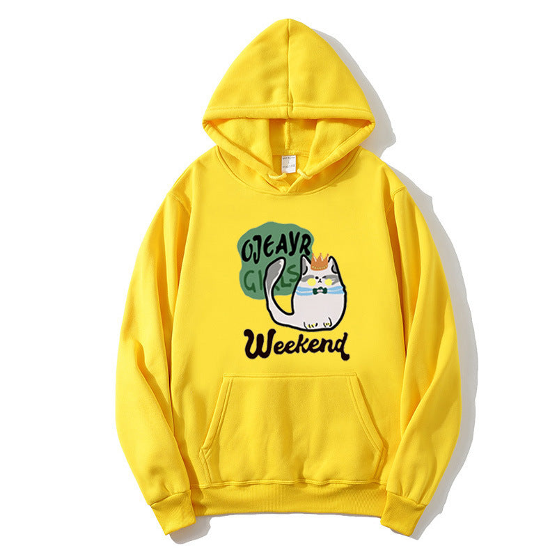 Damen Kapuzenpullover mit verspieltem Katzenmotiv Skjora