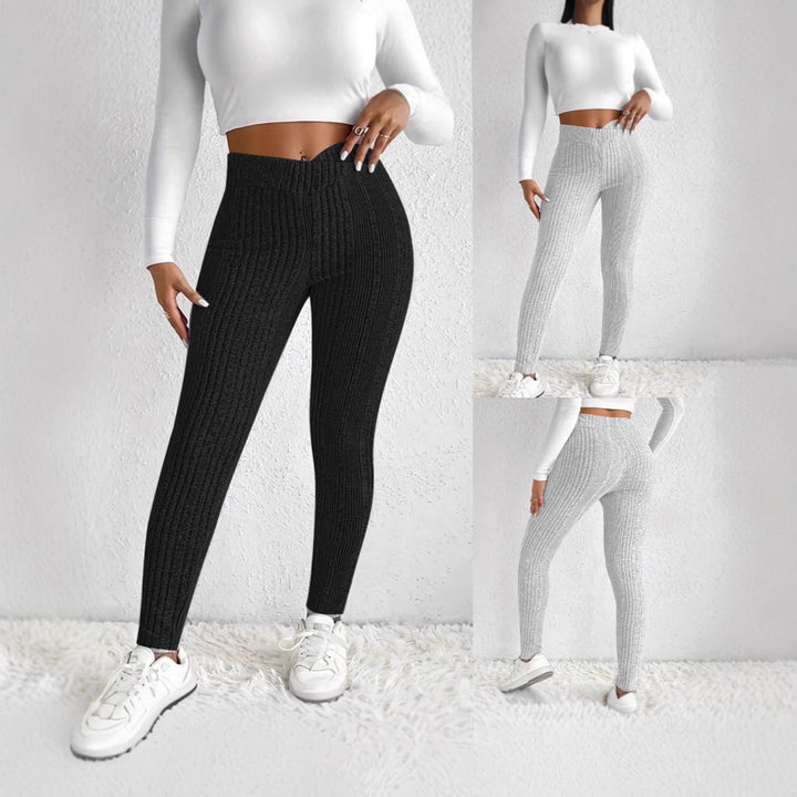 Dameformede leggings med stilige stripete mønster Skjora