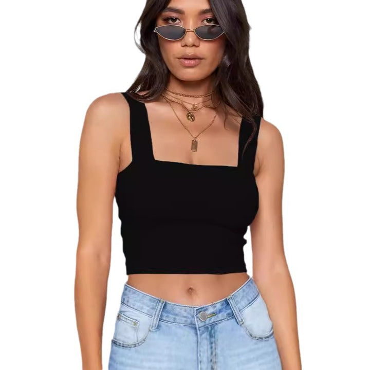 Dame Figurtilpasset Crop-Top med brede stropper Skjora