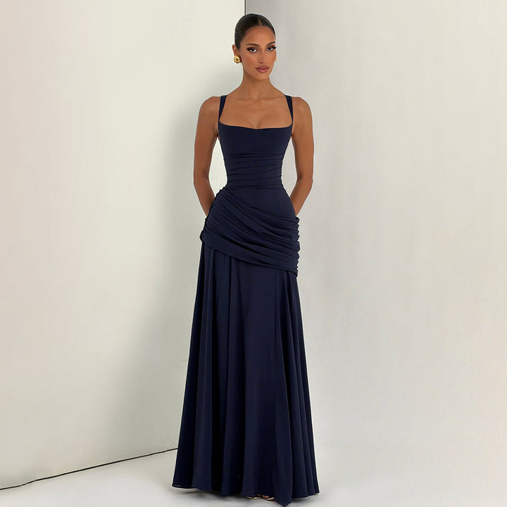Dame Elegant kveldsdrakt med Off-Shoulder-design og Flytende Cape Skjora